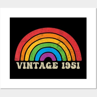 Vintage 1951 - Retro Rainbow Vintage-Style Posters and Art